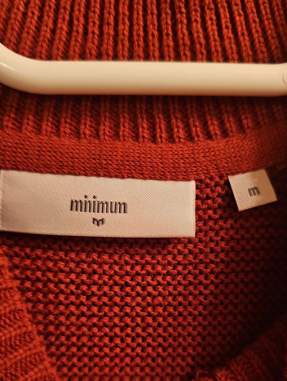 MINIMUM Ribbed Mock Neck Sweater - Rust - Picture 4 of 10